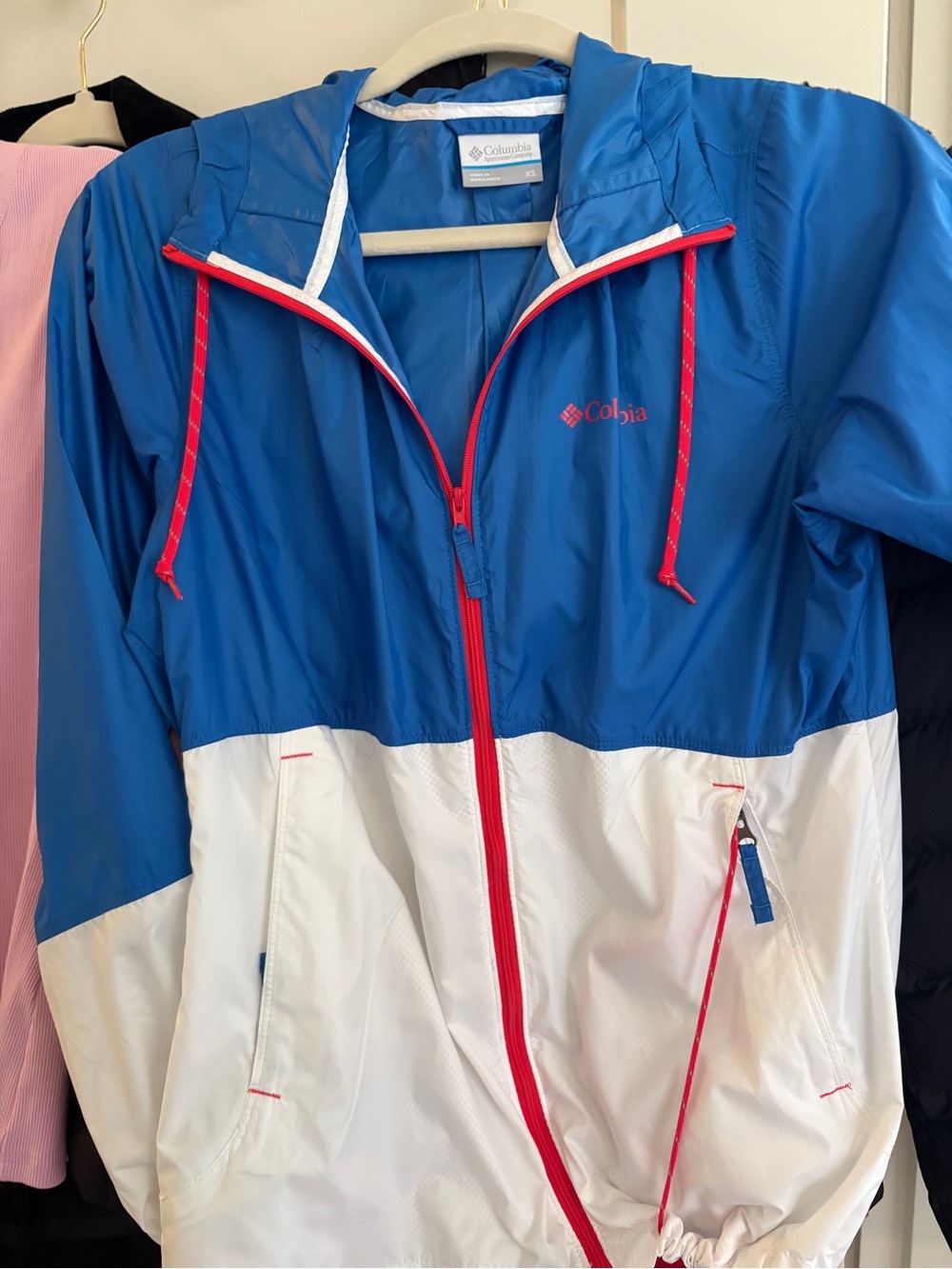 Columbia Royal Blue Hooded Windbreaker